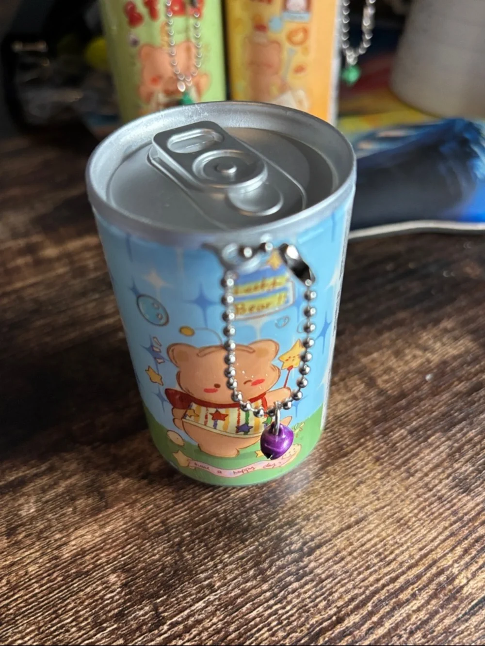 Mini Travel Wet Wipes Little Bear Refillable Can Keychain -‎ NWT